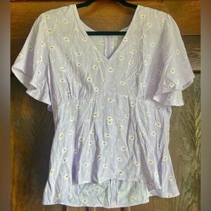 LOFT Floral Babydoll Top